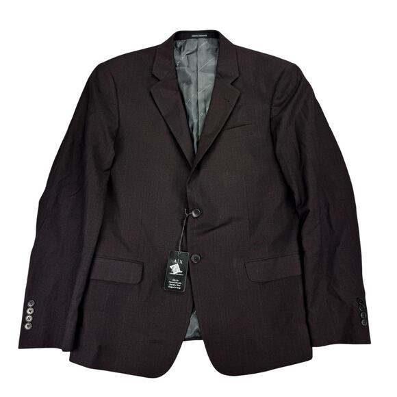 Armani Exchange Other - Armani Exchange Mens Slim Fit Wool Windowpane Suit Jacket Brown Black 42R